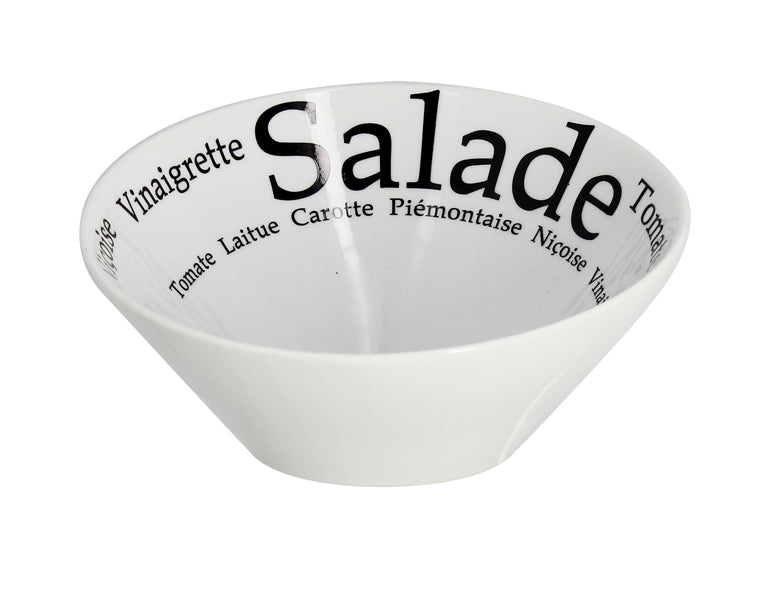 ASSIETTE A SALADE PORCEL 19CM AVEC INSCRIPTIONS – Assiette – HygiRéa