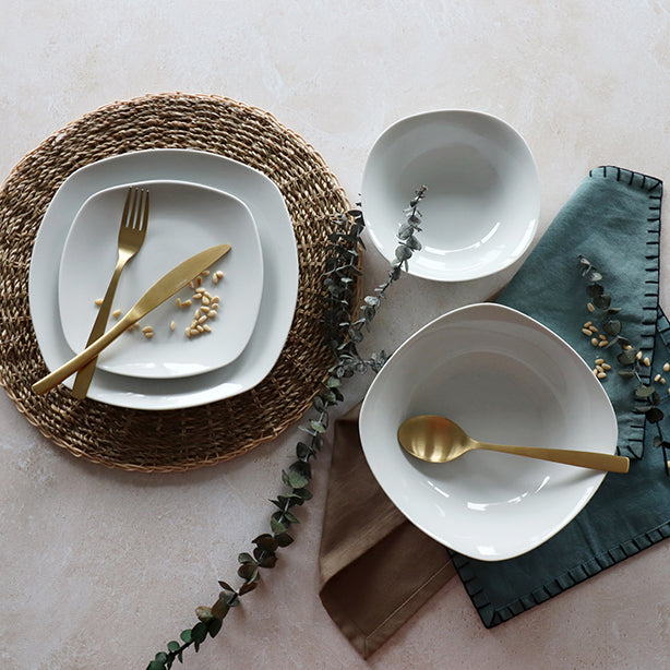 PLAT RECTANGLE 30.5X19.5 PORCELAINE ALASKA BLANC – Assiette – HygiRéa