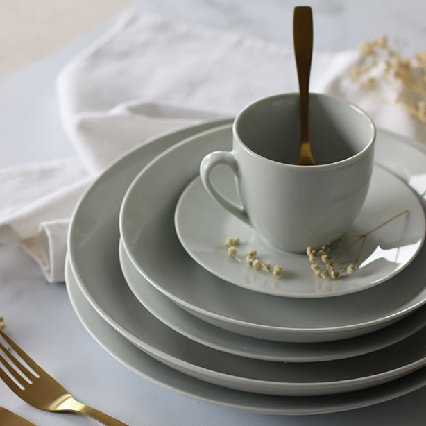 BOITE 6 TASSES+SOUCOUPES METROPOLITAN 20CL EN PORCELAINE BLANCHE – Petit déjeuner – HygiRéa