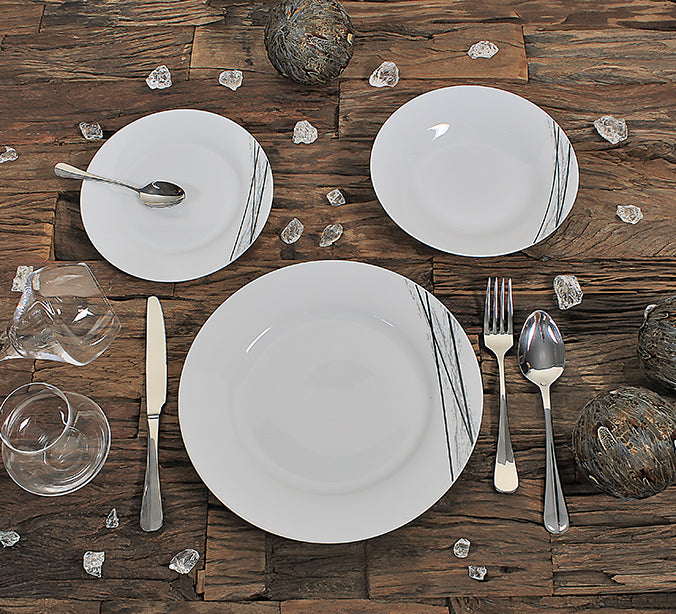 ASSIETTE PLATE CARBONE 27CM EN PORCELAINE BLANC – Assiette – HygiRéa