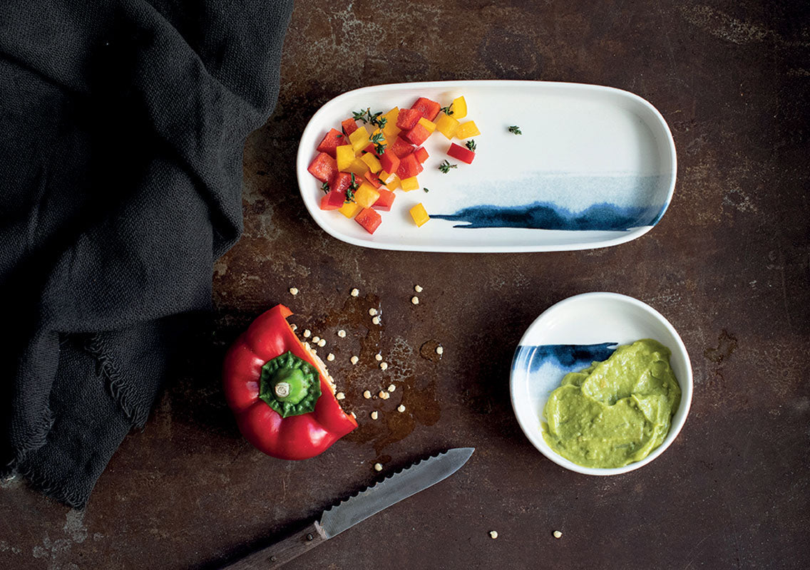 COUPELLE BLUE WAVE 10CM EN PORCELAINE – Complément table – HygiRéa