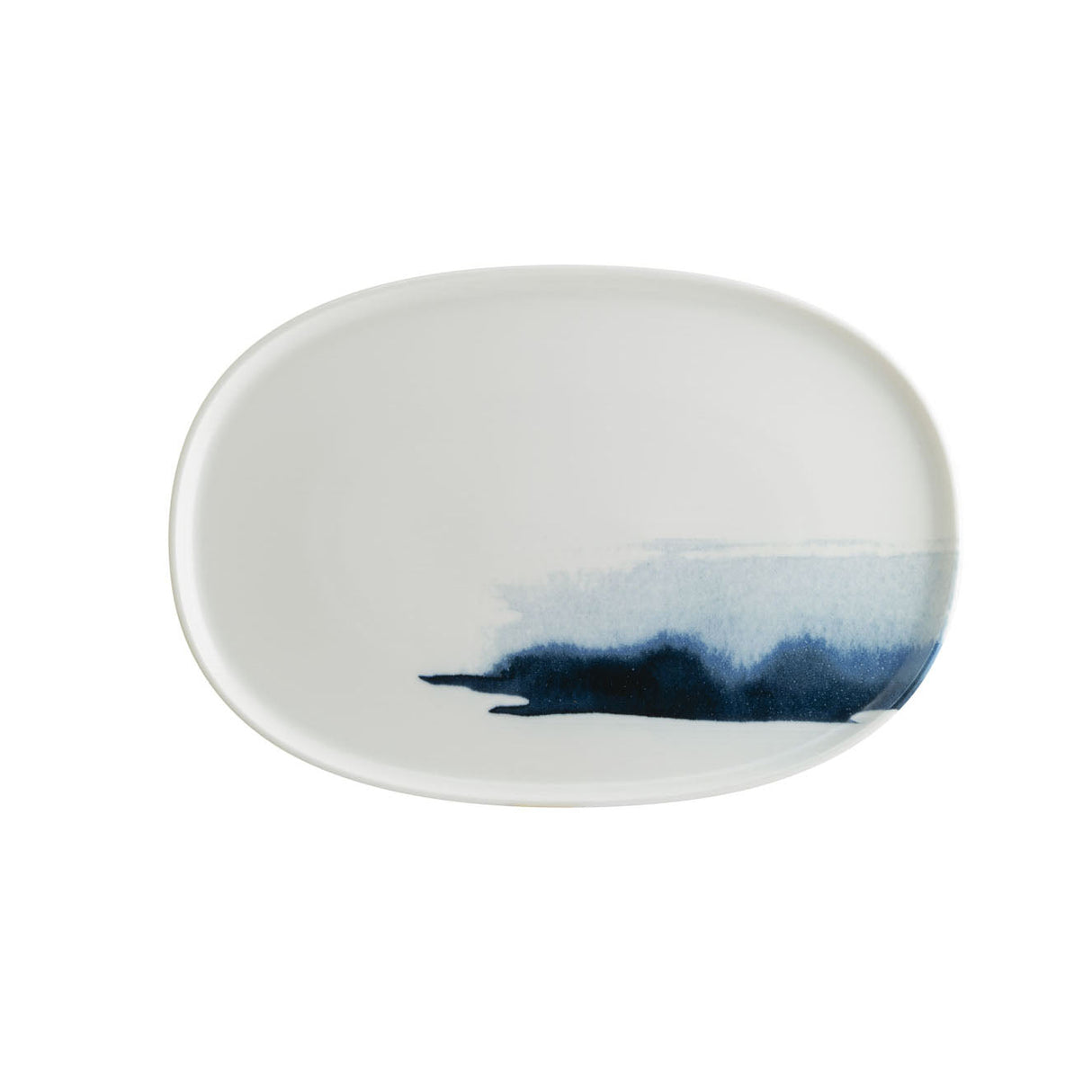ASSIETTE OVALE BLUE WAVE 34CM EN PORCELAINE – Assiette – HygiRéa