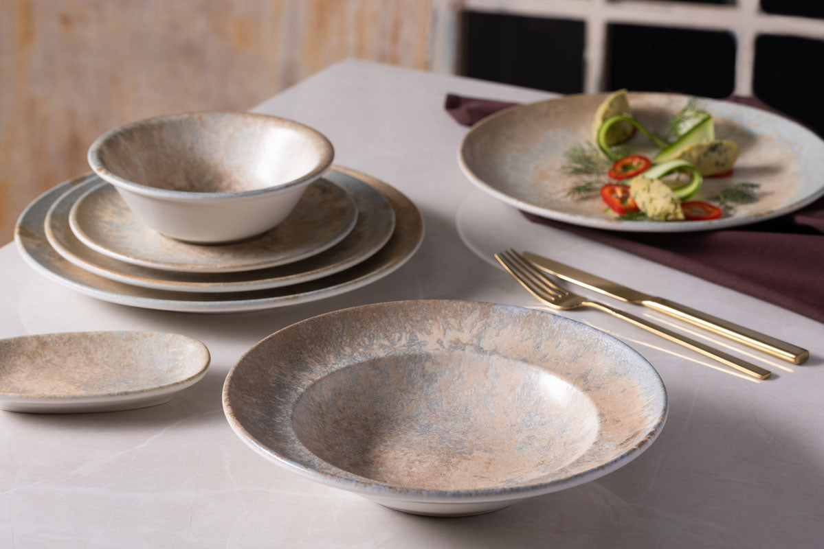 ASSIETTE PLATE LUZ GOURMET 21CM EN PORCELAINE – Assiette – HygiRéa