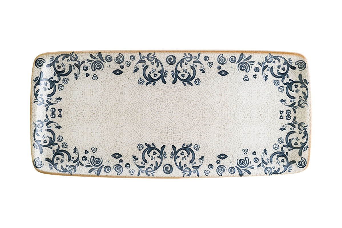ASSIETTE RECTANGULAIRE VIENTO MOOVE 34X16 PORCELAINE – Assiette – HygiRéa