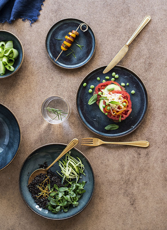 ASSIETTE PLATE SPHERE OCEAN 22CM PORCELAINE – Assiette – HygiRéa