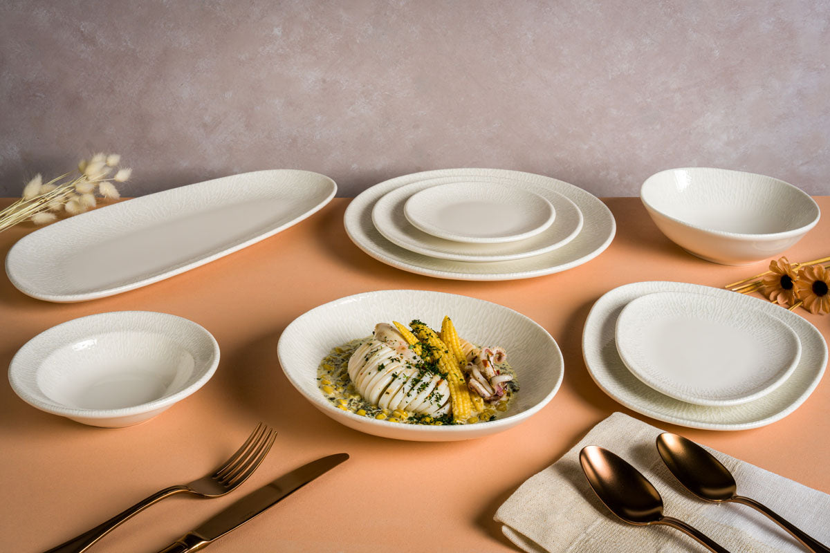 ASSIETTE PLATE VAGO RADIX 29CM EN PORCELAINE – Assiette – HygiRéa