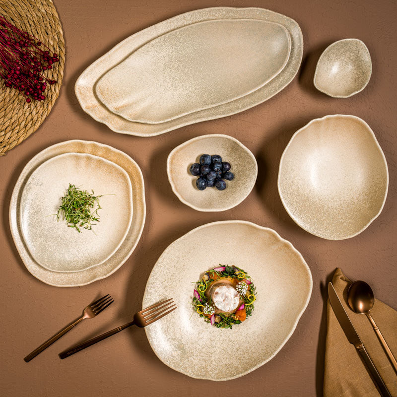 ASSIETTE RECTANGULAIRE SAHARA TONE 31CM GRES VITRIFIE – Assiette – HygiRéa