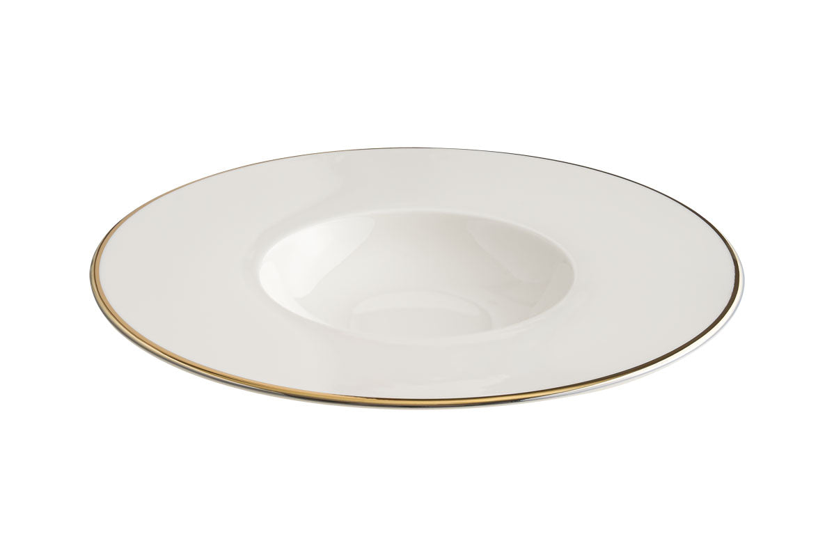 ASSIETTE A PATES GOLD LINE 30CM EN PORCELAINE – Assiette – HygiRéa