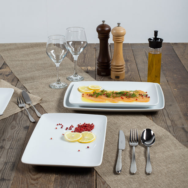 ASSIETTE CARPACCIO 35X25CM PORCELAINE BLANCHE – Assiette – HygiRéa