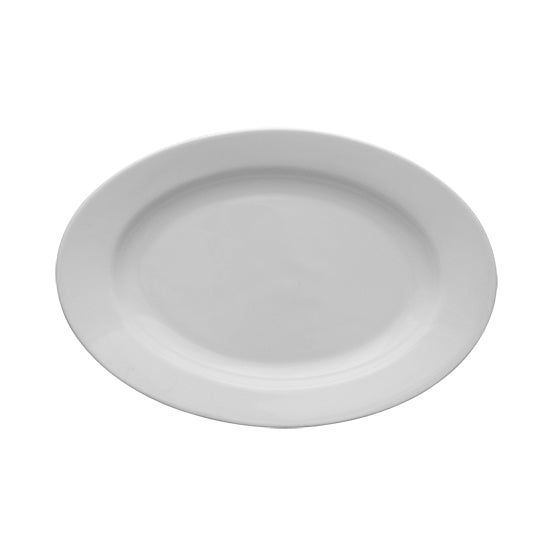ASSIETTE OVALE KASZUB 33CM EN PORCELAINE BLANCHE – Assiette – HygiRéa