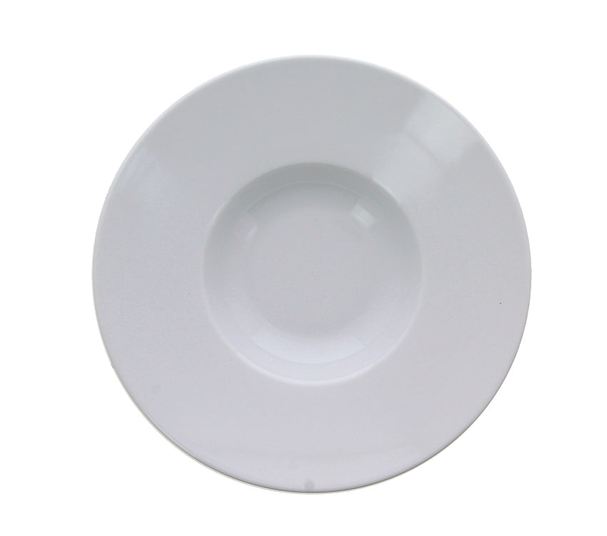 ASSIETTE GRANDE AILE PETIT BASSIN Ø27CM ROMA PORCELAINE BLANCHE – Assiette – HygiRéa