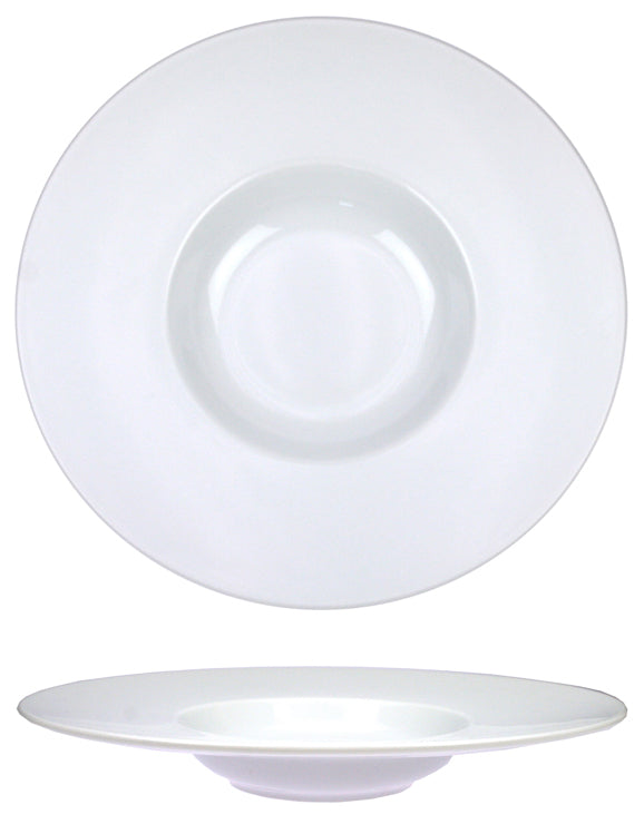 ASSIETTE GRANDE AILE PETIT BASSIN Ø27CM ROMA PORCELAINE BLANCHE – Assiette – HygiRéa