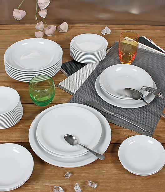 ASSIETTE PLATE 24.5CM UNIVERSAL PORCELAINE BLANCHE – Assiette – HygiRéa