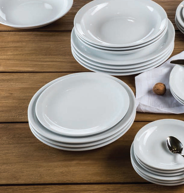 ASSIETTE PLATE Ø19CM PORCELAINE BLANCHE – Assiette – HygiRéa