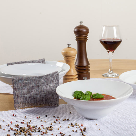 ASSIETTE À PATES KASZUB 26CM EN PORCELAINE BLANCHE – Assiette – HygiRéa