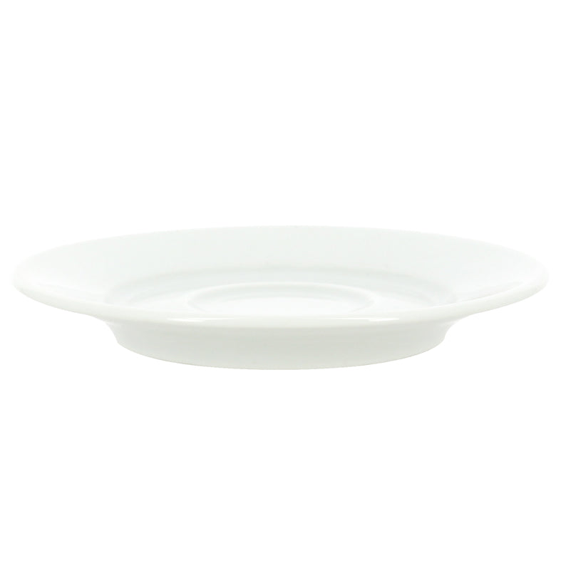 SOUCOUPE EMPILABLE 14CM EN GRÈS BLANC – Petit déjeuner – HygiRéa