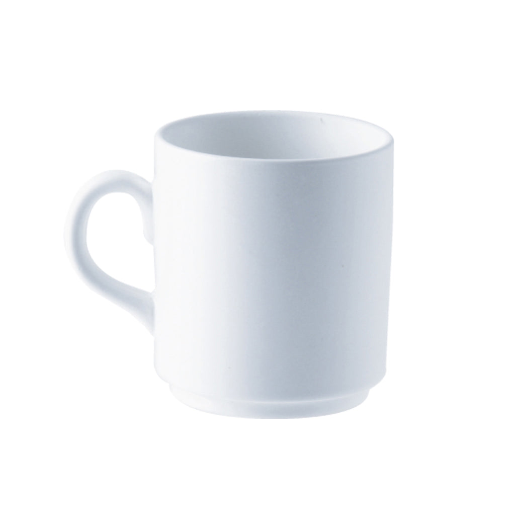 MUG EMPILABLE 25CL EN GRÈS BLANC – Petit déjeuner – HygiRéa