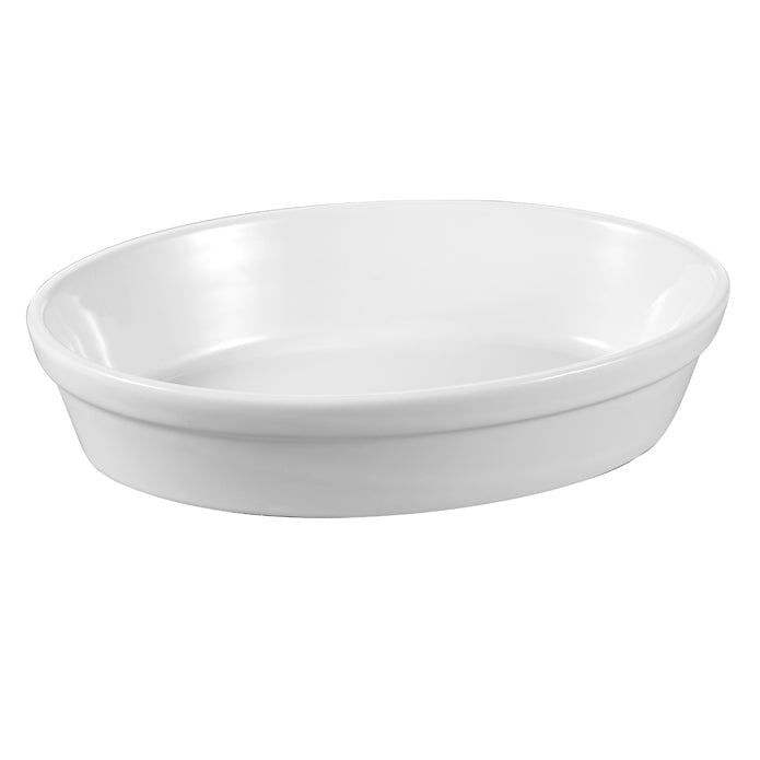 PLAT À GRATIN OVALE 23X16 CM GRES BLANC – Cuisson au four – HygiRéa