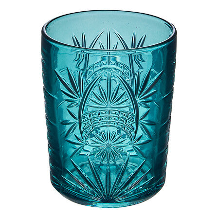 Lot de 4 gobelets bas Ayla 35 cl verre bleu