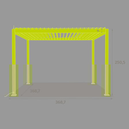 Pergola Evora Aluminium 3,6x3,6m Electrique – Tonnelles et Pergolas – HygiRéa