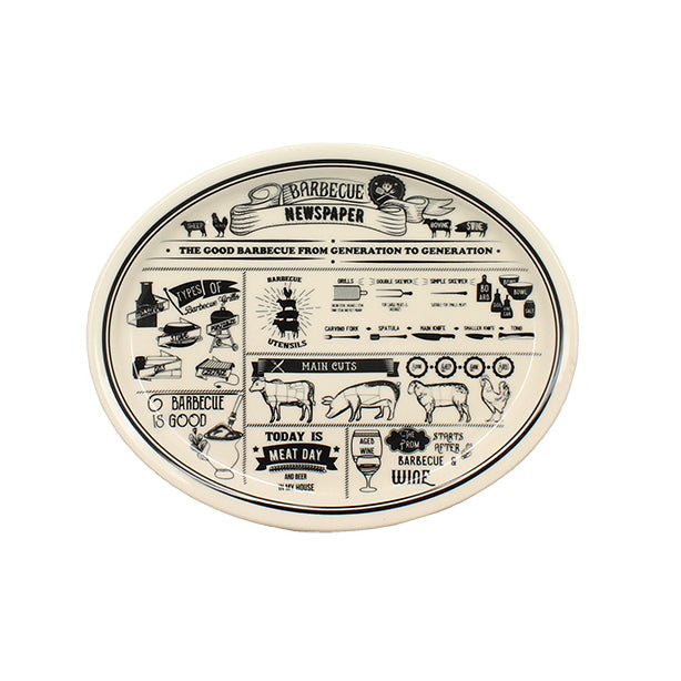 ASSIETTE À STEAK OVALE 30.5X24CM EN GRÈS – Assiette – HygiRéa