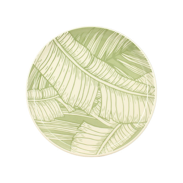 ASSIETTE DESSERT LEAVES 20CM EN GRÈS VERT – Assiette – HygiRéa