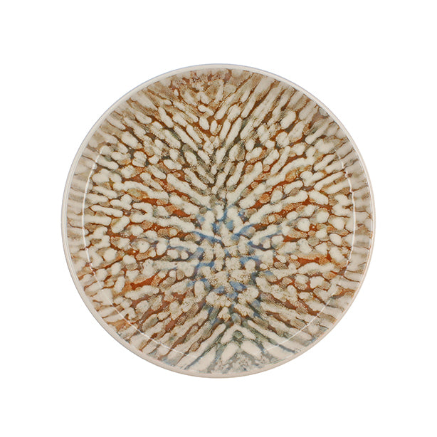 ASSIETTE DESSERT AMBRE 20CM EN GRÈS MARRON ET BEIGE – Assiette – HygiRéa