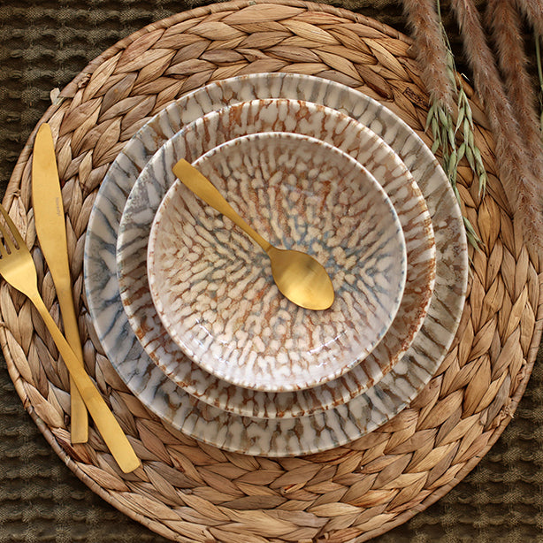 COUPELLE AMBRE 600ML EN GRÈS MARRON ET BEIGE – Complément table – HygiRéa