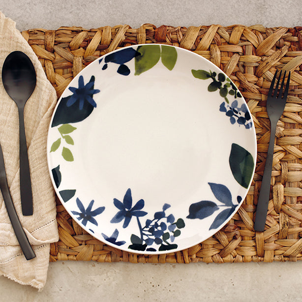 ASSIETTE PLATE BLEUET 26CM EN GRÈS – Assiette – HygiRéa