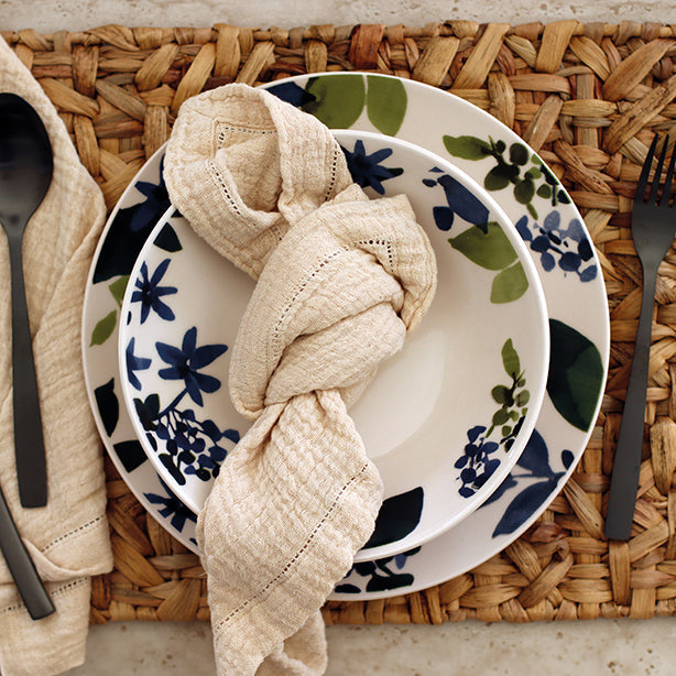 ASSIETTE CREUSE BLEUET 20.5CM EN GRÈS – Assiette – HygiRéa