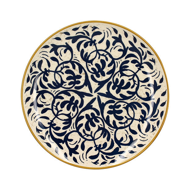 ASSIETTE PLATE HÉRACLÉE 27CM EN GRÈS DÉCOR BLEU – Assiette – HygiRéa