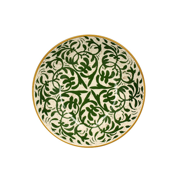 ASSIETTE CREUSE HÉRACLÉE 20CM EN GRÈS DÉCOR VERT – Assiette – HygiRéa