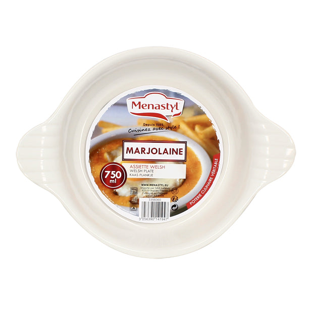 ASSIETTE À WELSH MARJOLAINE DE 19CM EN GRÈS CULINAIRE BLANC – Cuisson au four – HygiRéa