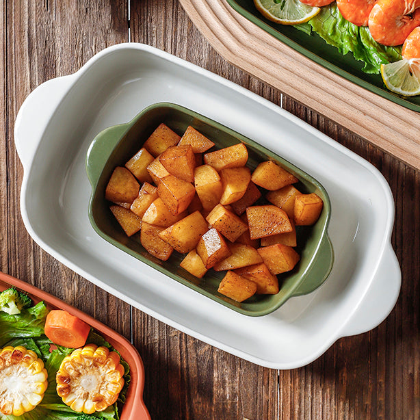 PLAT À FOUR OCTAVE RECTANGLE 38X23CM 3.3L EN GRÈS BEIGE – Cuisson au four – HygiRéa