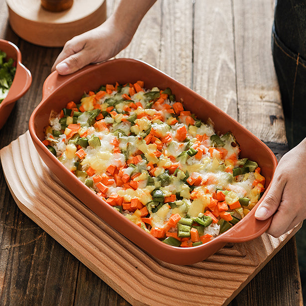 PLAT À FOUR OCTAVE RECTANGLE 38X23CM 3.3L EN GRÈS TERRACOTTA – Cuisson au four – HygiRéa