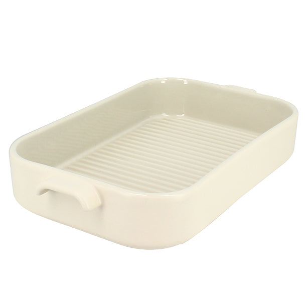 PLAT À FOUR GRILLE OCTAVE RECTANGLE 840ML 26.5X15CM EN GRÈS BEIGE – Cuisson au four – HygiRéa