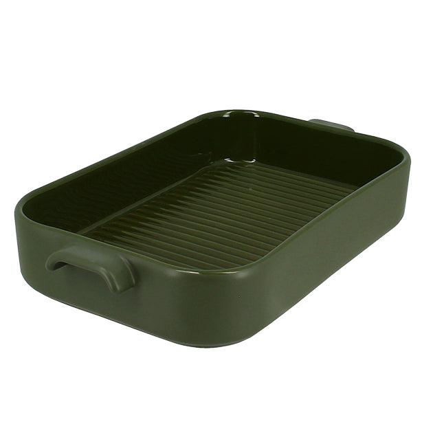 PLAT À FOUR GRILLE OCTAVE RECTANGLE 840ML 26.5X15CM EN GRÈS VERT – Cuisson au four – HygiRéa