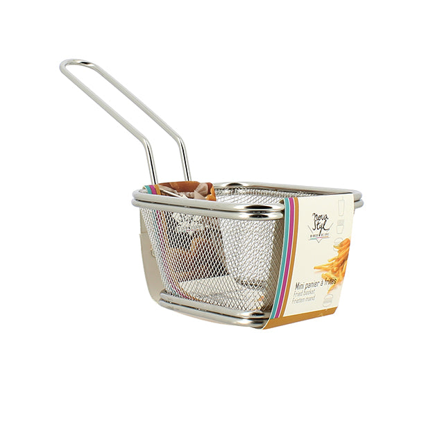 MINI PANIER À FRITES EN ACIER INOXYDABLE PORTION INDIVIDUELLE 10X8.5CM – Complément table – HygiRéa