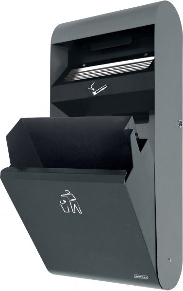 Cendrier mural avec corbeille - 3L/14L – Cendrier Mural et Collecteur – HygiRéa