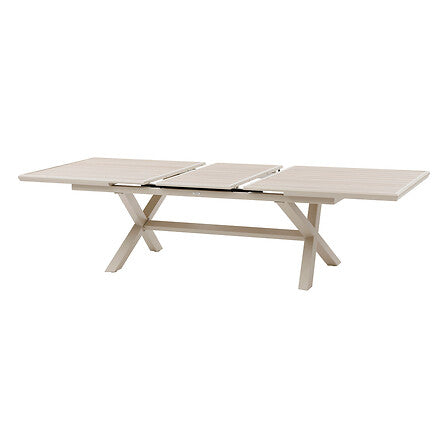 Table extensible Axiome 10 places aluminium imprimé effet bois lin argile
