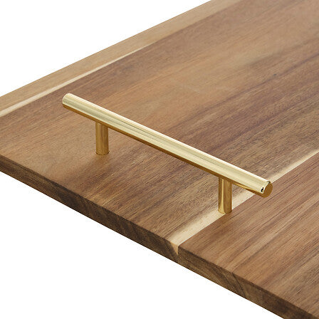 Plateau Mina Gold 30 x 40 cm acacia