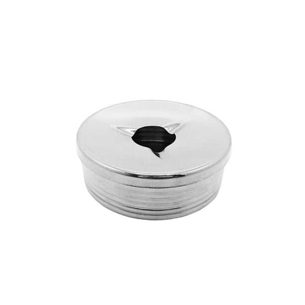 CENDRIER EN ACIER INOXYDABLE AVEC COUVERCLE DIAMETRE 11CM – Accessoire de table – HygiRéa