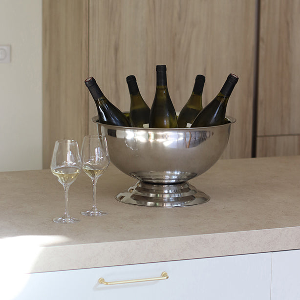 SEAU À CHAMPAGNE GRAND FORMAT (5-6 BOUTEILLES) 40 CM - INOX – Accessoire du bar – HygiRéa