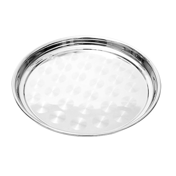 PLATEAU ROND DIAMÈTRE 40CM EN ACIER INOXYDABLE – Accessoire de table – HygiRéa