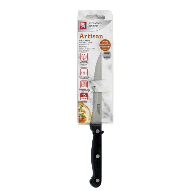 COUTEAU DE CUISINE STEAK ARTISAN 3 RIVETS LAME 11,5CM – Couvert – HygiRéa