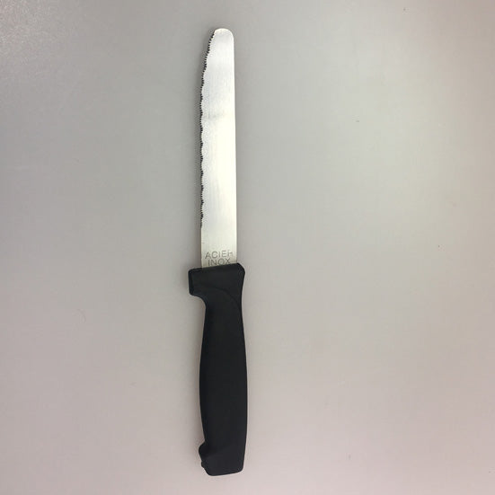 COUTEAU STEAK ABS NOIR LAME BOUT ROND 20,2CM – Couvert – HygiRéa