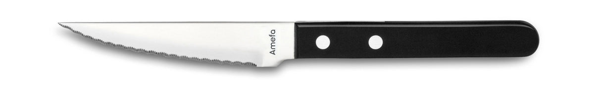 COUTEAU STEAK PIZZA NOIR 21,2CM INOX – Couvert – HygiRéa