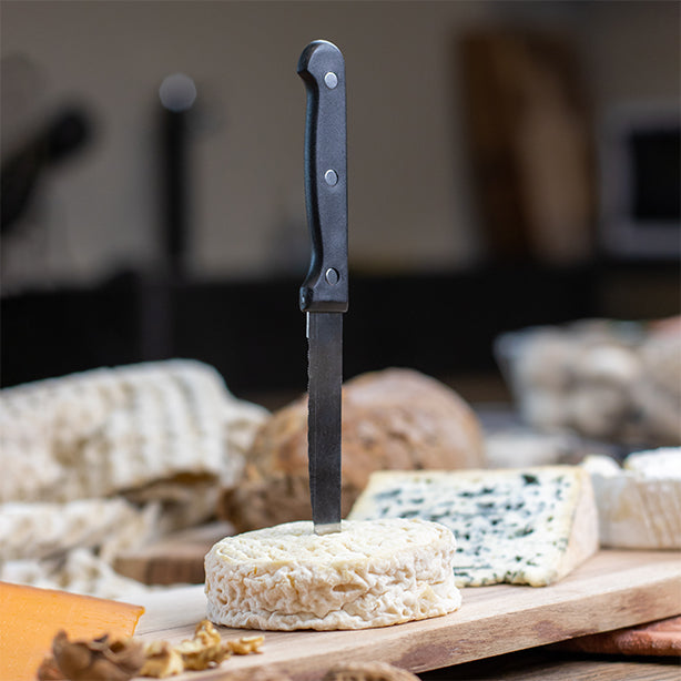 LOT DE 6 COUTEAUX À STEAK LAME EN ACIER INOXYDABLE MANCHE NOIR – Couvert – HygiRéa