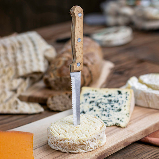 LOT DE 6 COUTEAUX À STEAK LAME EN ACIER INOXYDABLE MANCHE BOIS – Couvert – HygiRéa