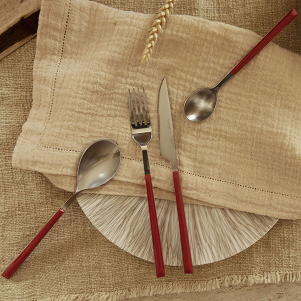 MÉNAGÈRE COLORAMA 24 PIÈCES EN ACIER INOXYDABLE MAGENTA – Couvert – HygiRéa